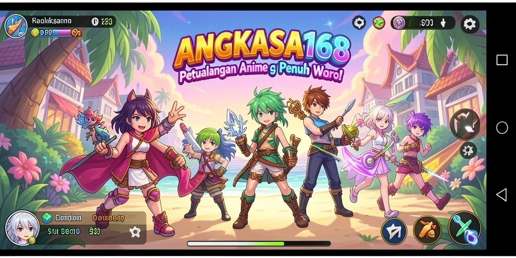 Gameplay seru dengan karakter anime yang penuh aksi.