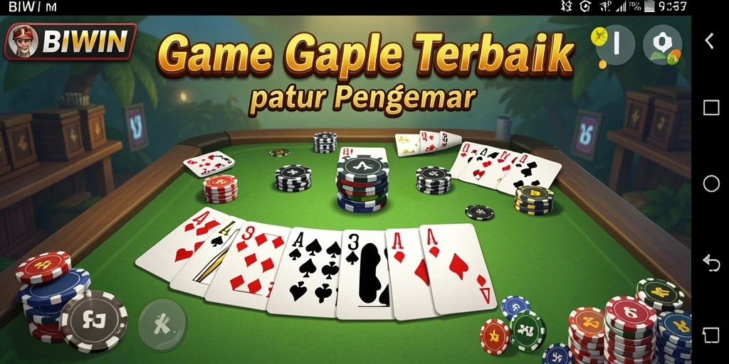 Tampilan gameplay Gaple yang menarik dan seru di BIWIN.