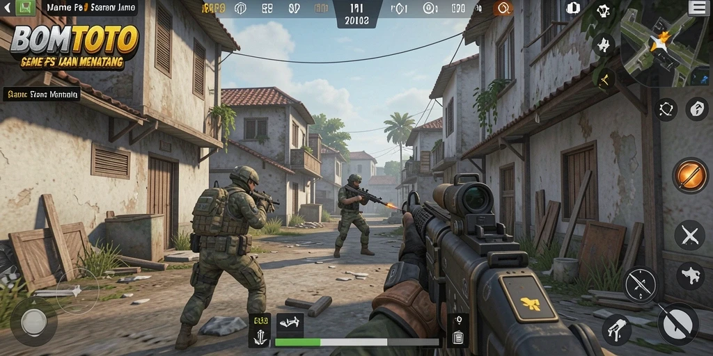 Tampilan gameplay intens dari BOMTOTO yang memukau.