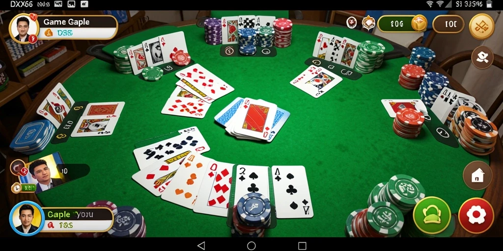 Screenshot IDX66 menunjukkan suasana seru bermain Gaple online.