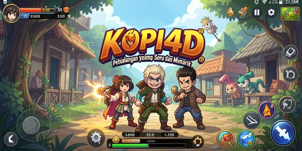 Screenshot gameplay KOPI4D yang penuh aksi dalam dunia Anime.