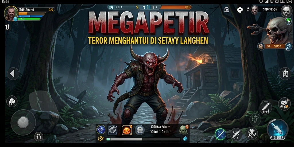 Screenshot menampilkan gameplay mencekam dalam MEGAPETIR.