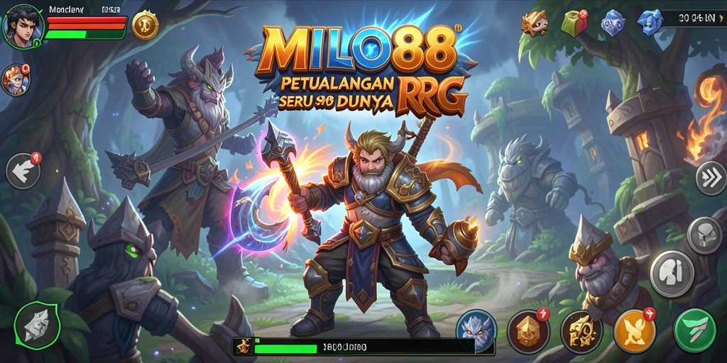 Tangkapan layar <strong>MILO88</strong> menampilkan pertarungan epik di dunia fantasi.