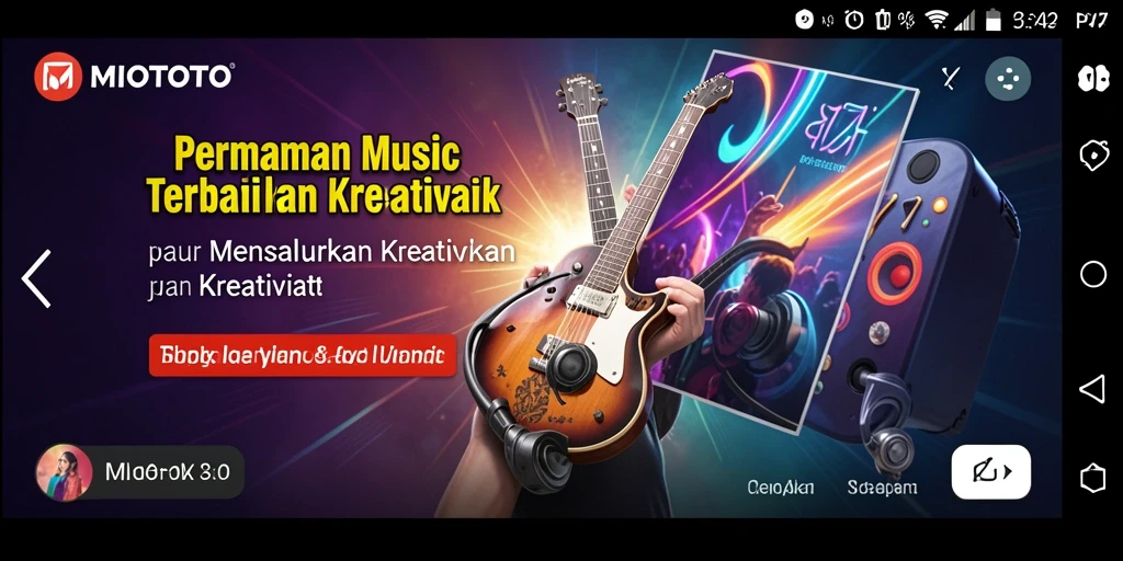 Tampilan gameplay MIOTOTO yang berwarna-warni dan interaktif.