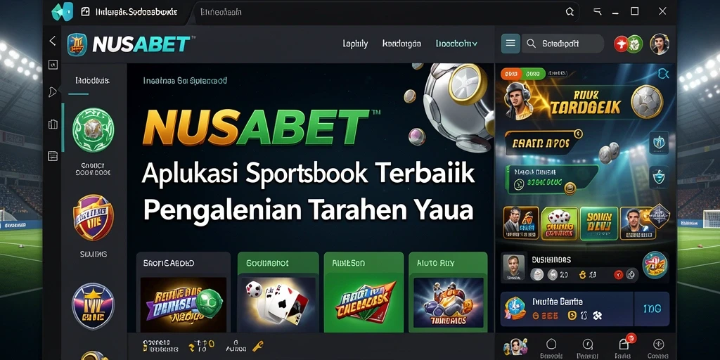 Tampilan aplikasi NUSABET dengan antarmuka menarik untuk taruhan olahraga.