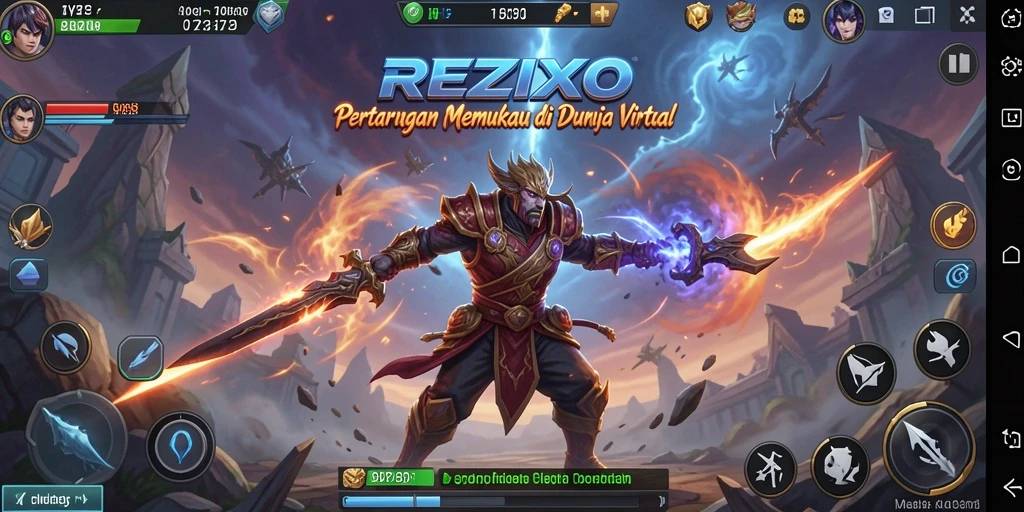 Screenshot gameplay REZIXO menampilkan aksi pertarungan yang seru dan mendebarkan.