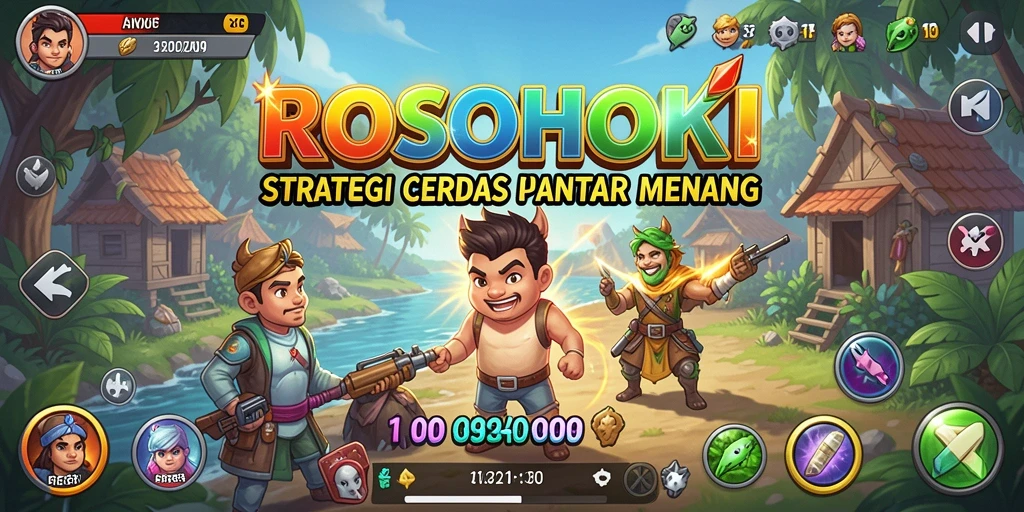 Screenshot gameplay ROSOHOKI menampilkan aksi strategi yang mendebarkan.