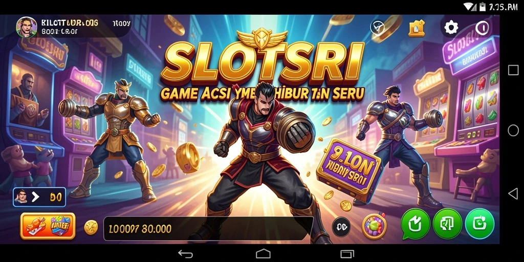 Tangkapan layar gameplay SLOTSRI dengan aksi memukau dan karakter menarik.